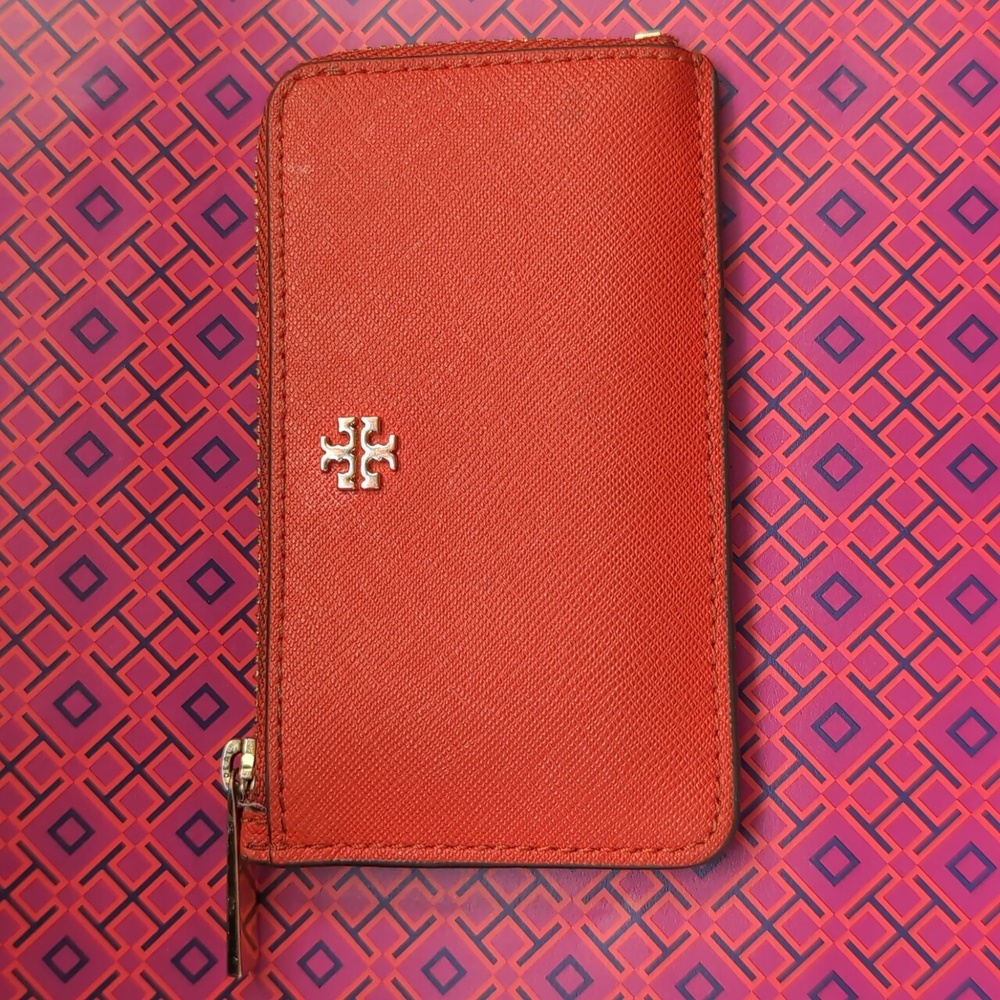 ROBINSON PEBBLED TOP-ZIP CARD CASE
